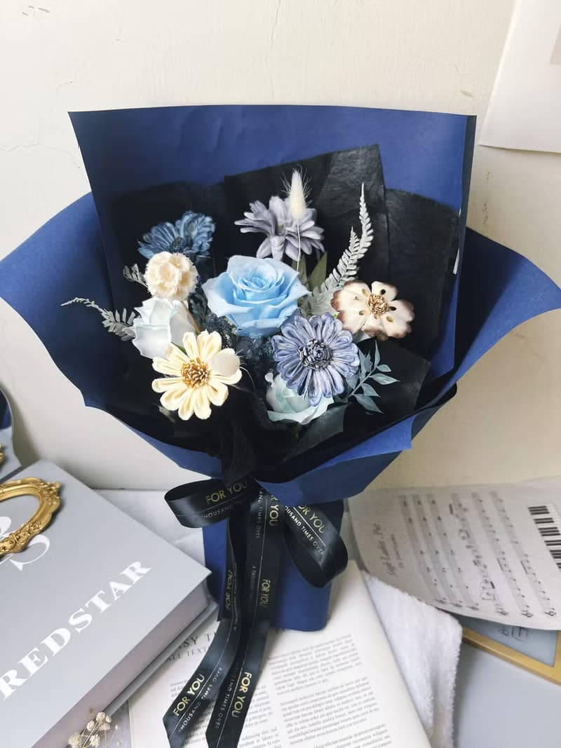 【畢業花束】flower-of-life 藍色里程碑 紳士花束