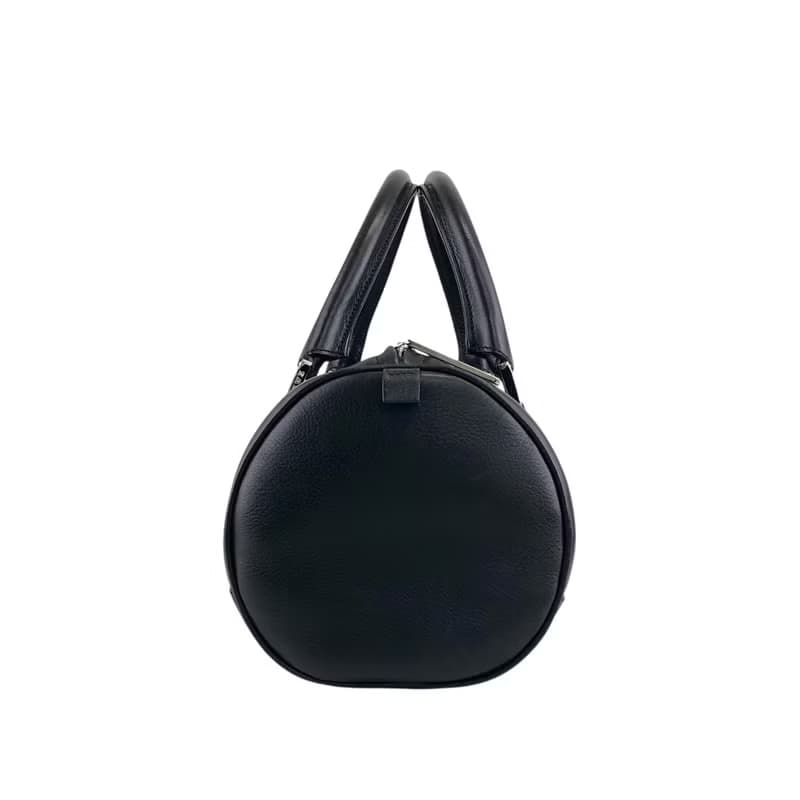 【 日本直送　名牌中古包 】LOEWE ロエベ ハンドバッグ ブラック アナグラム レザー ロールバッグ vintage ヴィンテージ オールド zxipge
