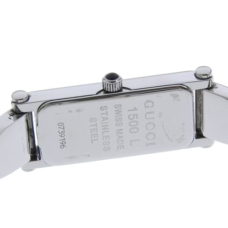 【日本直送】グッチ GUCCI 腕時計 1500L SS クオーツ アナログ表示 黒文字盤 レディース【中古】