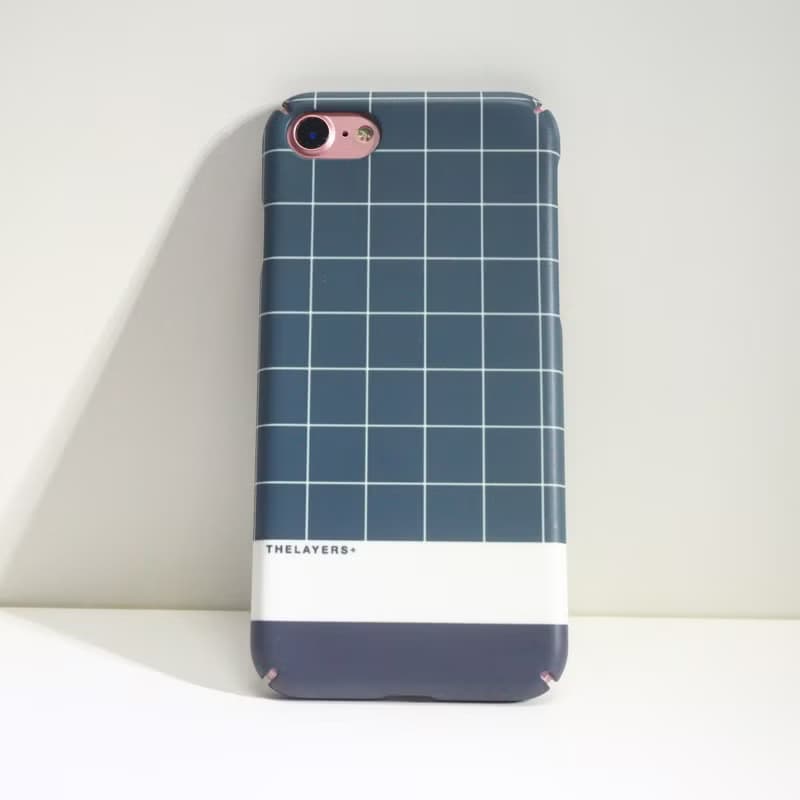 可刻字 | 簡約綠色格子拚色 Phone case 訂製原創手機殼硬殼