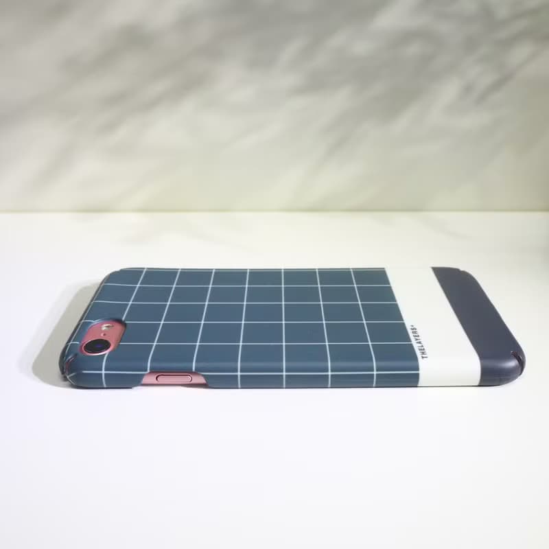 可刻字 | 簡約綠色格子拚色 Phone case 訂製原創手機殼硬殼