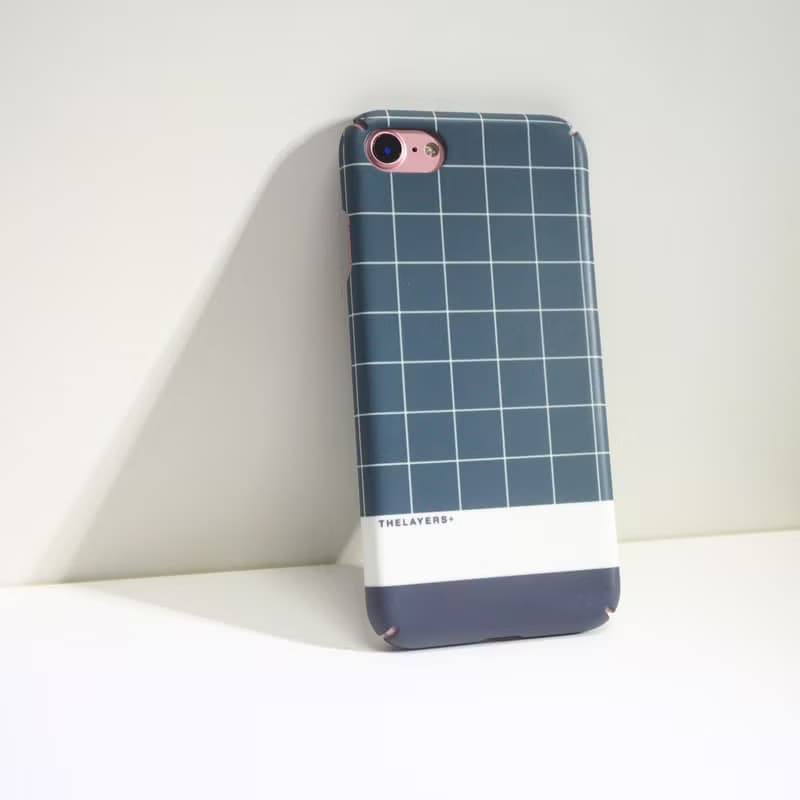 可刻字 | 簡約綠色格子拚色 Phone case 訂製原創手機殼硬殼