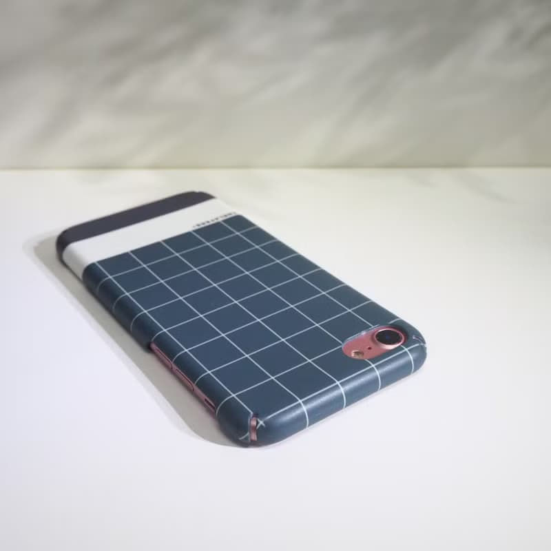 可刻字 | 簡約綠色格子拚色 Phone case 訂製原創手機殼硬殼