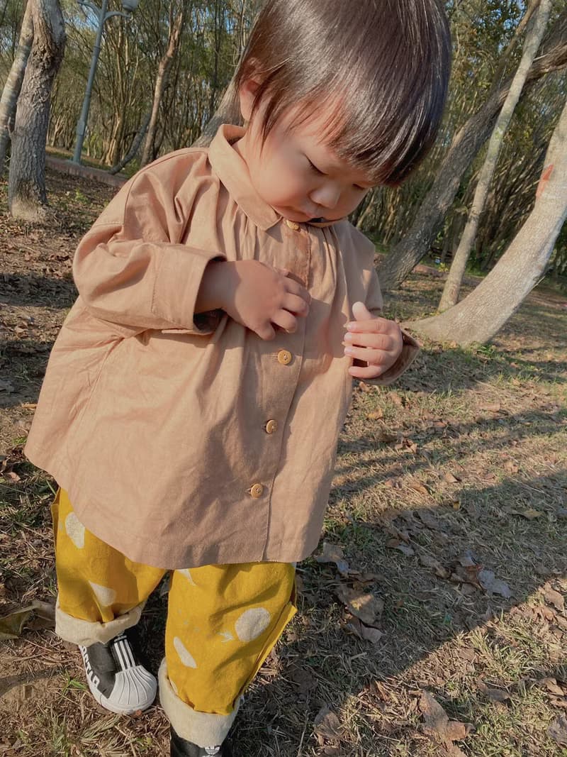 大地棕 - 無印風格寬襯衫