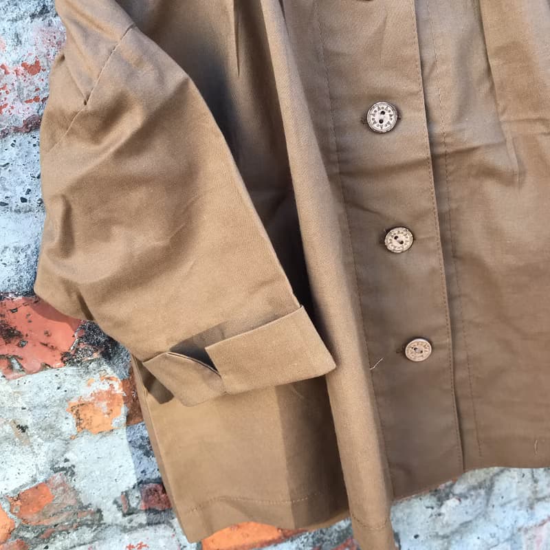 大地棕 - 無印風格寬襯衫