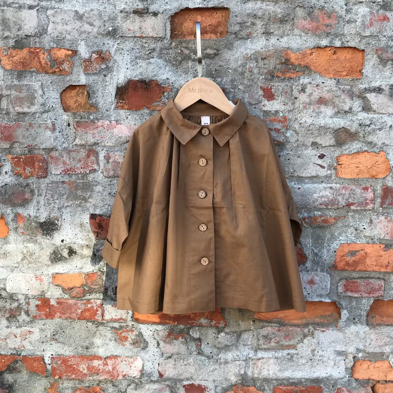 大地棕 - 無印風格寬襯衫