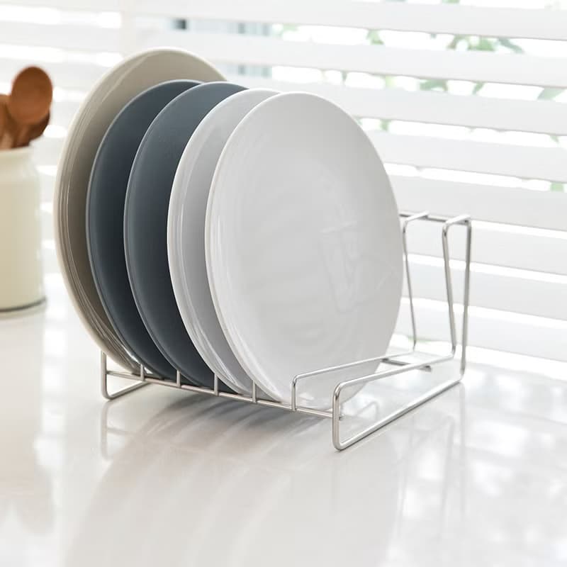 日本霜山 304不鏽鋼餐盤瀝水收納架(6分隔)