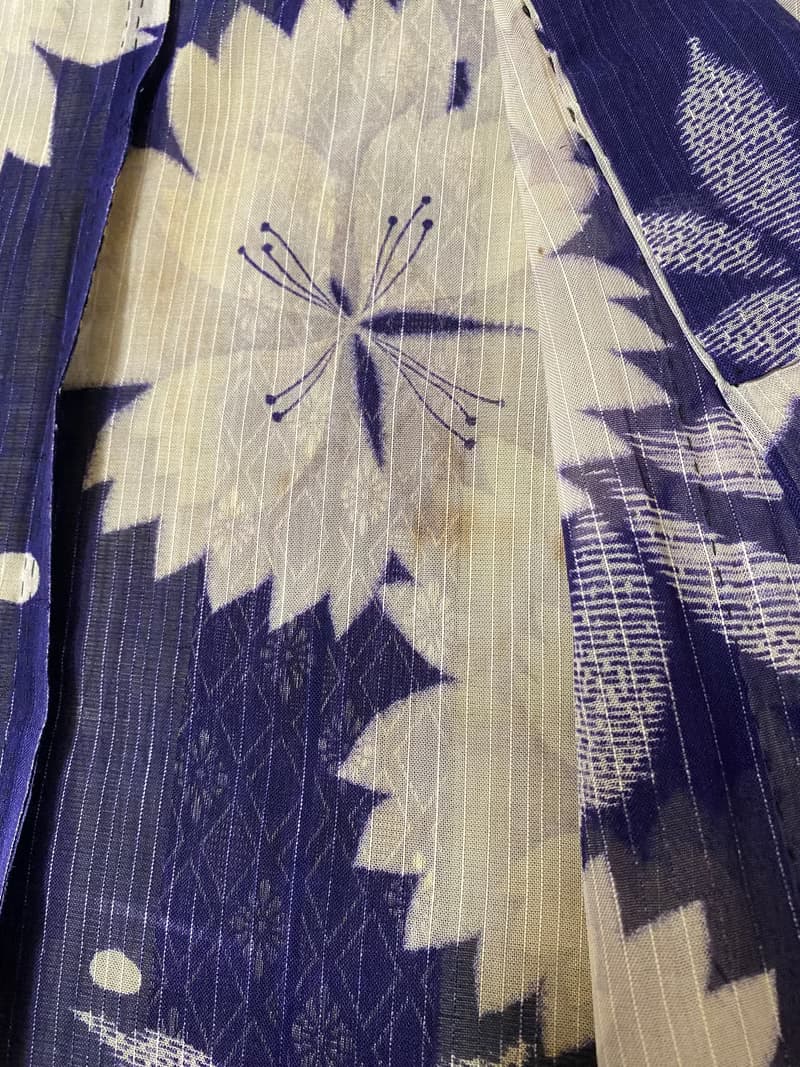 濃紫撫子花夏季古董小紋和服