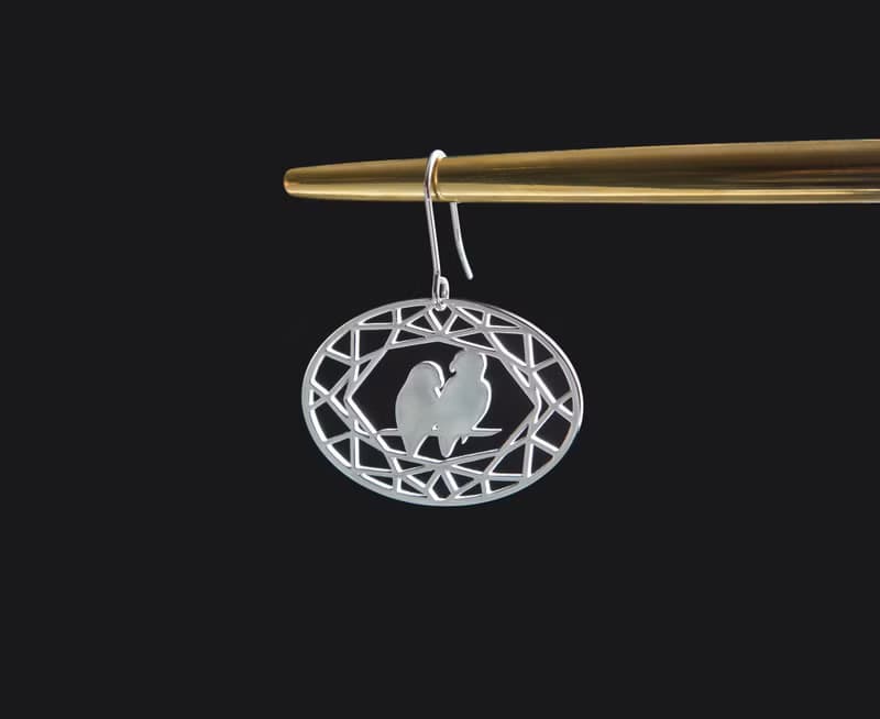 鸚鵡(單邊/一對)耳環-可改夾式 寶石與動物系列 抗敏
