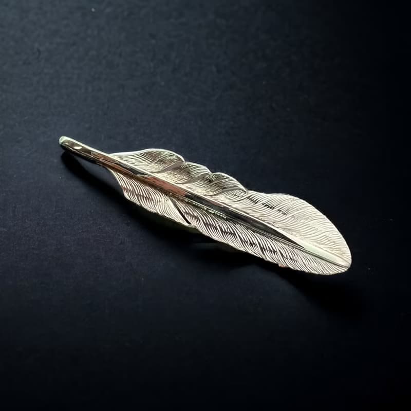 純銀羽毛領帶夾
