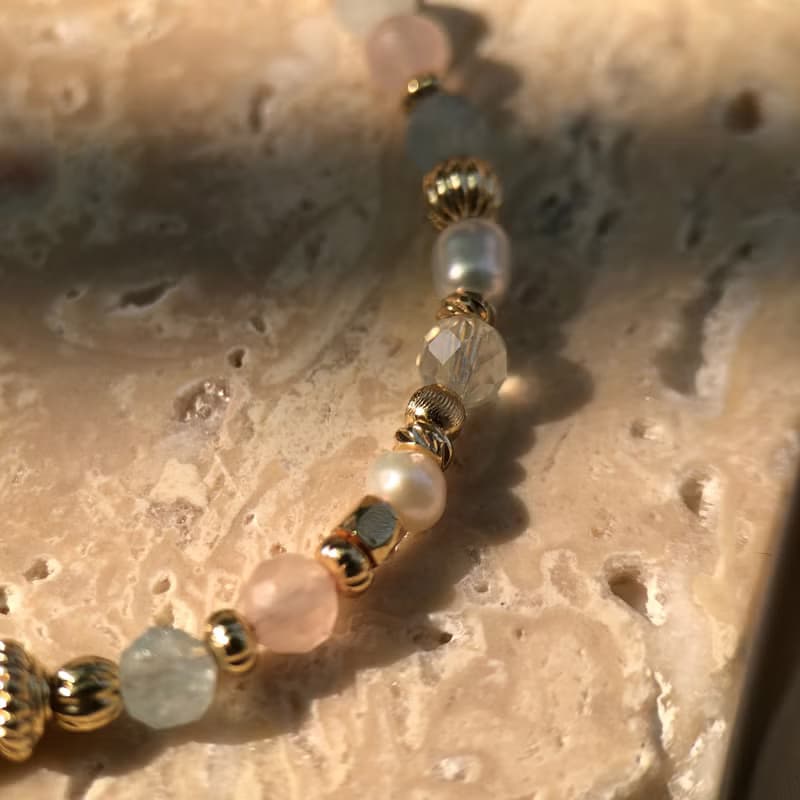 【四月・繡球花】戀人絮語 | 摩根石手鍊 長度可調 水晶手鍊