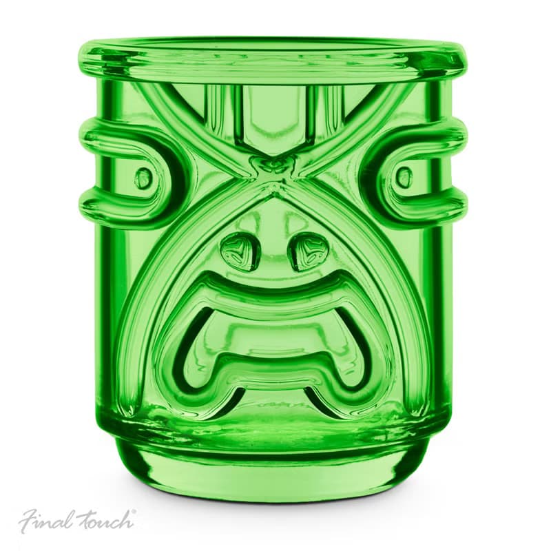 Final Touch Tiki 夏威夷圖騰有色玻璃酒杯 355ml - 4隻裝