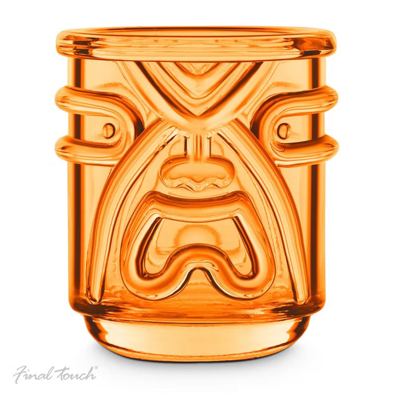 Final Touch Tiki 夏威夷圖騰有色玻璃酒杯 355ml - 4隻裝