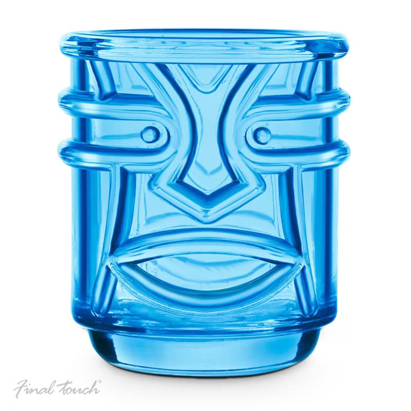 Final Touch Tiki 夏威夷圖騰有色玻璃酒杯 355ml - 4隻裝