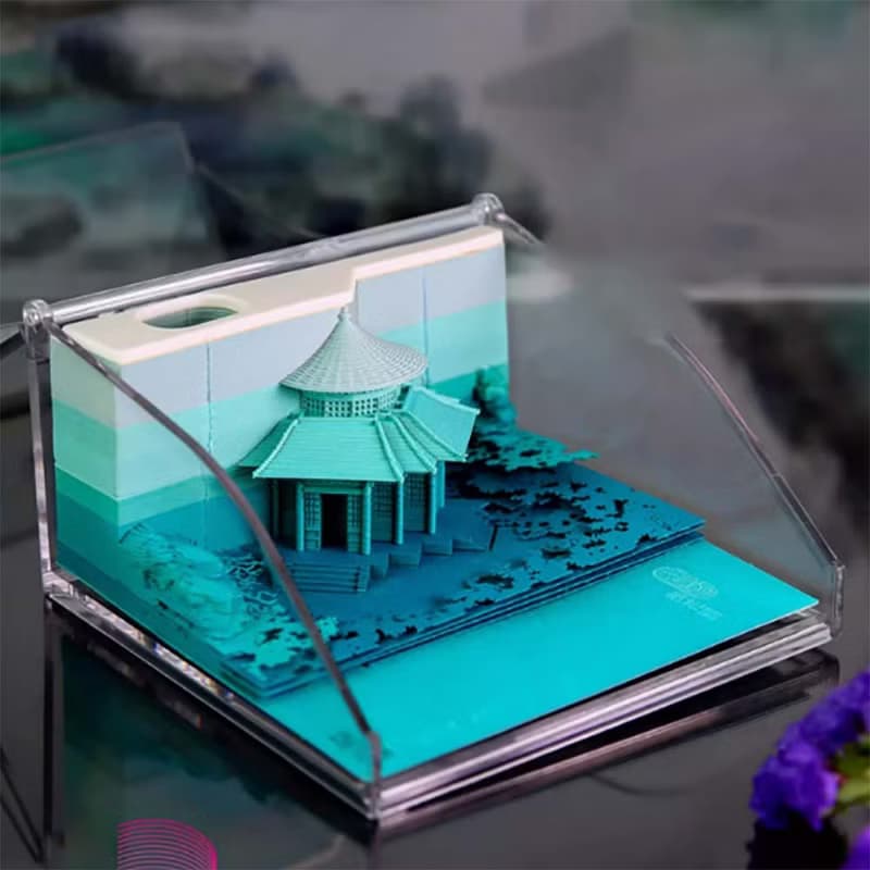 【免運】教師禮物清水寺創意ins網紅故宮文創紙雕3d立體便簽紙