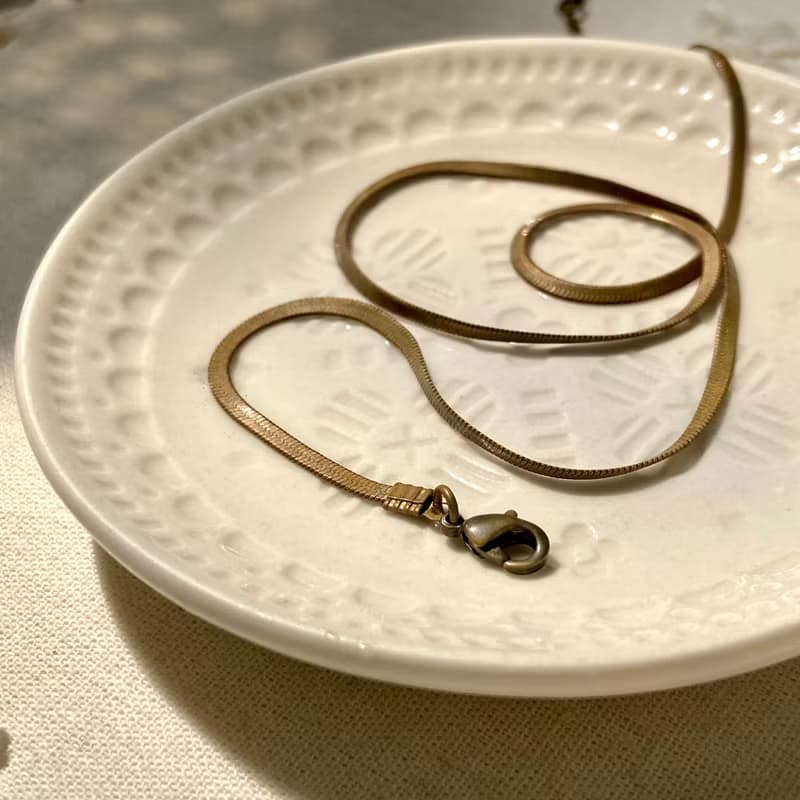 老林雜貨 | 黃銅扁蛇項鍊