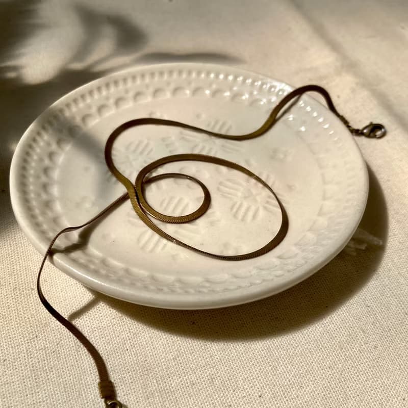 老林雜貨 | 黃銅扁蛇項鍊