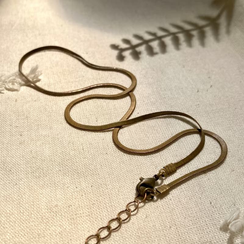 老林雜貨 | 黃銅扁蛇項鍊
