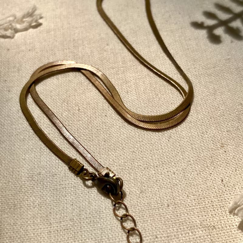 老林雜貨 | 黃銅扁蛇項鍊