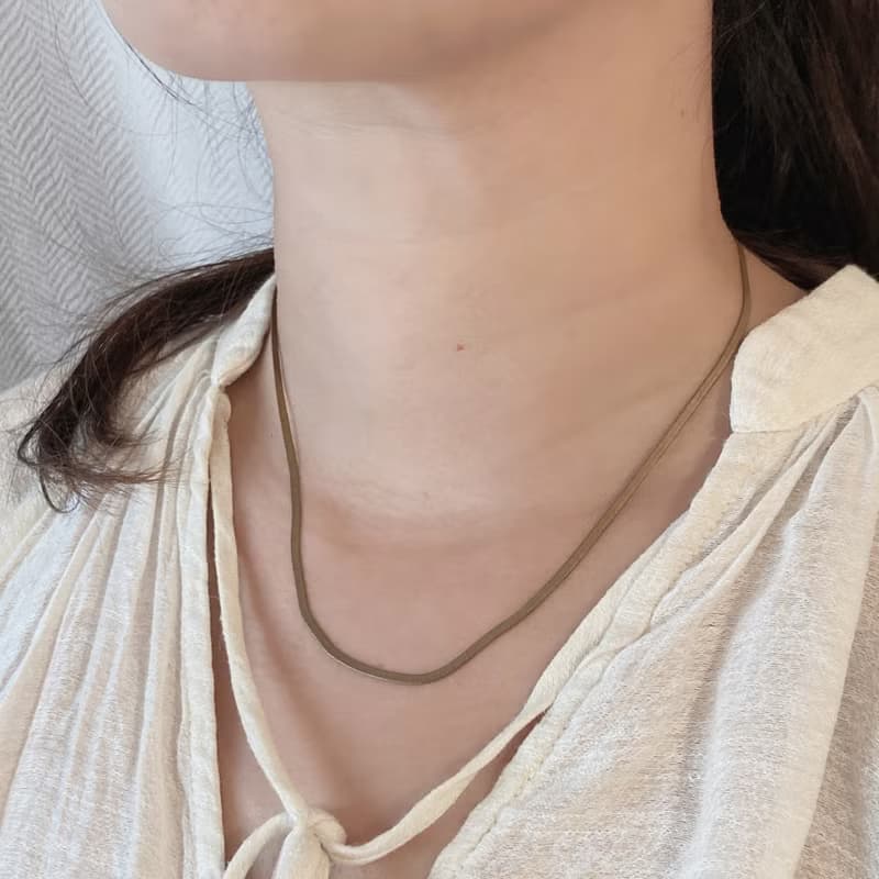 老林雜貨 | 黃銅扁蛇項鍊