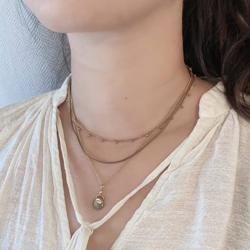 老林雜貨 | 黃銅扁蛇項鍊