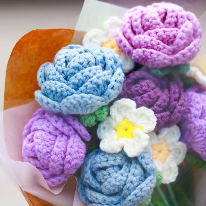 薔薇玫瑰鉤織永生花束 - 中束