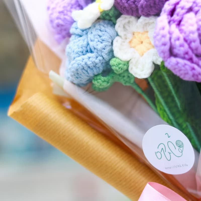 薔薇玫瑰鉤織永生花束 - 中束