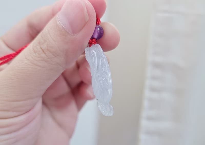 【親翠】天然翡翠 冰透小蝦米可愛項鍊 適合小孩配戴的特殊題材