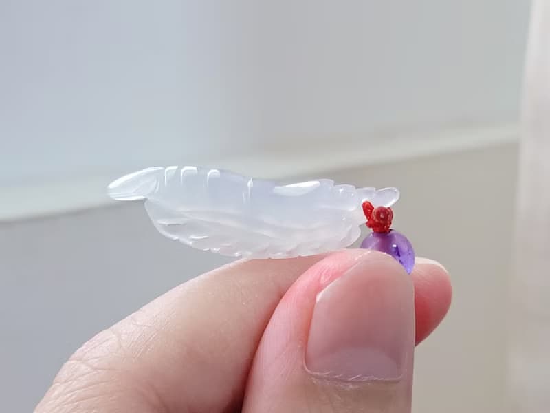 【親翠】天然翡翠 冰透小蝦米可愛項鍊 適合小孩配戴的特殊題材