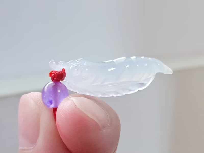【親翠】天然翡翠 冰透小蝦米可愛項鍊 適合小孩配戴的特殊題材