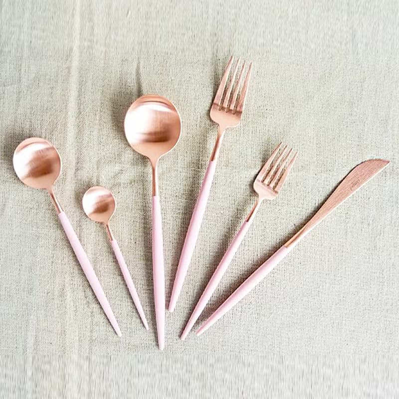 葡萄牙Cutipol GOA系列粉玫瑰金21.5cm主餐叉