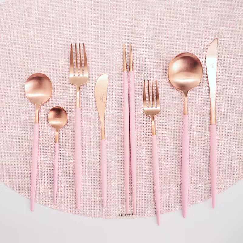 葡萄牙Cutipol GOA系列粉玫瑰金21.5cm主餐叉