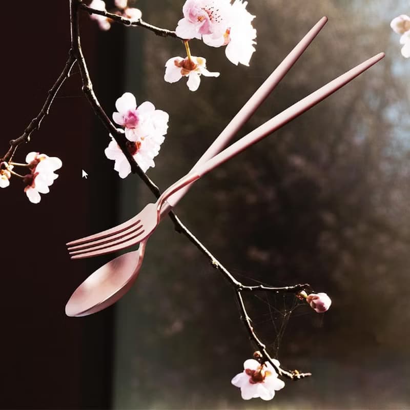 葡萄牙Cutipol GOA系列粉玫瑰金21.5cm主餐叉