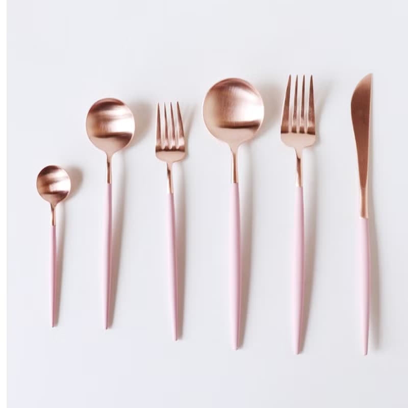 葡萄牙Cutipol GOA系列粉玫瑰金21.5cm主餐叉