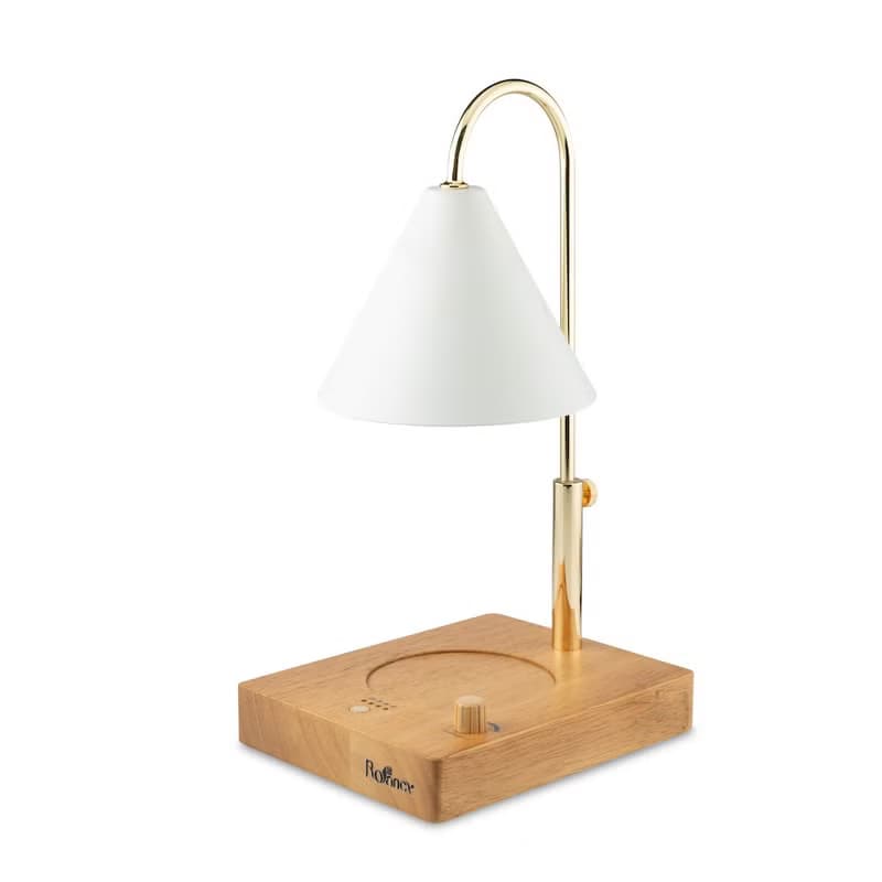 實木定時融蠟燈-簡約白