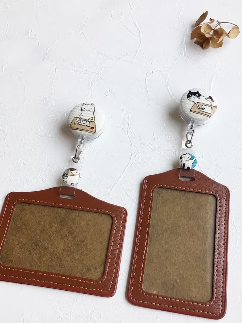 手作好禮 ALL PASS 上學貓伸縮扣環 +卡套 悠遊卡證件套卡夾
