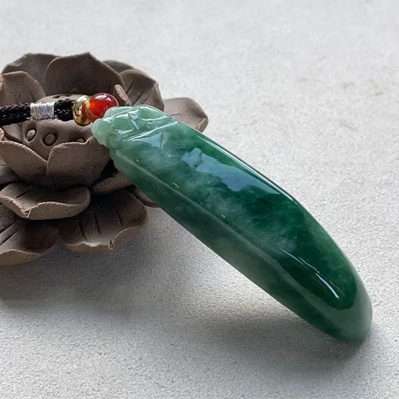 冰糯綠翡翠福瓜項鍊 | 天然緬甸玉翡翠A貨
