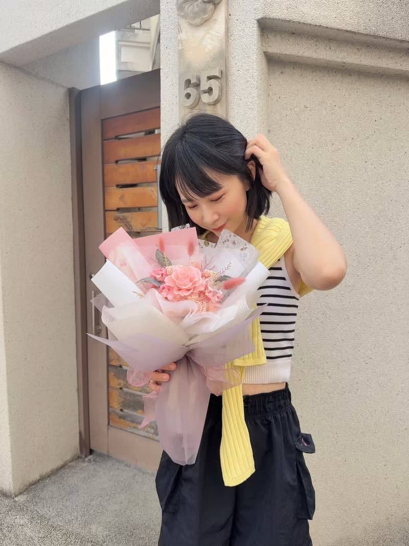 永生玫瑰花束_夏日陽光如妳 水蜜桃粉紅