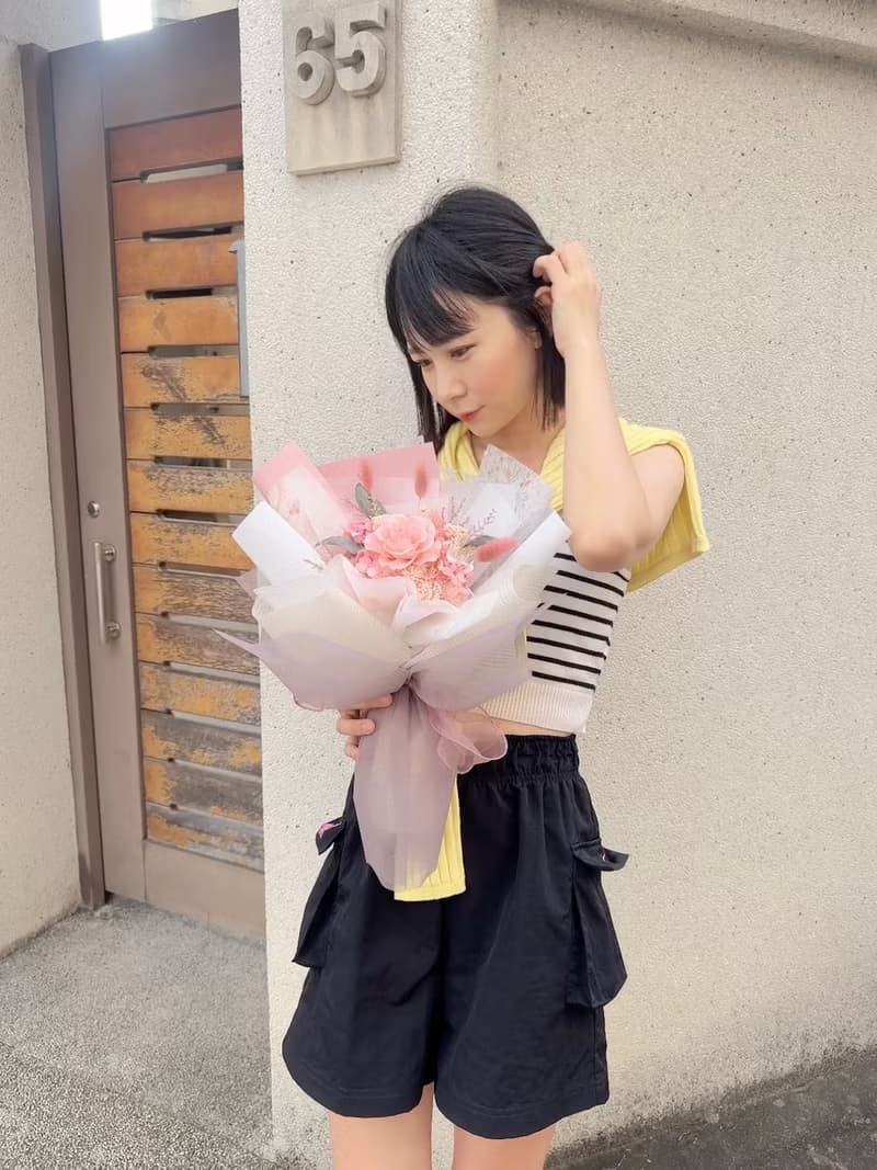 永生玫瑰花束_夏日陽光如妳 水蜜桃粉紅
