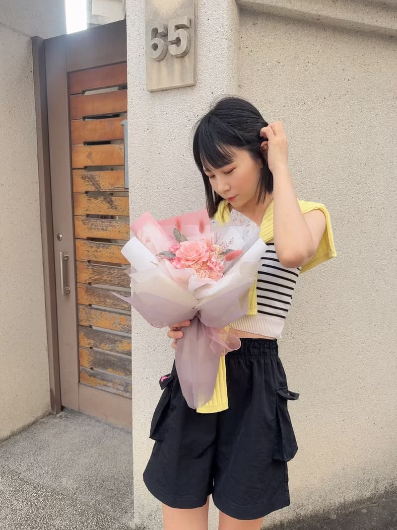 永生玫瑰花束_夏日陽光如妳 水蜜桃粉紅