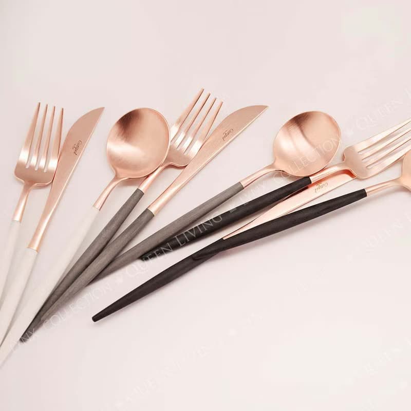 葡萄牙Cutipol GOA灰玫瑰金22cm主餐刀