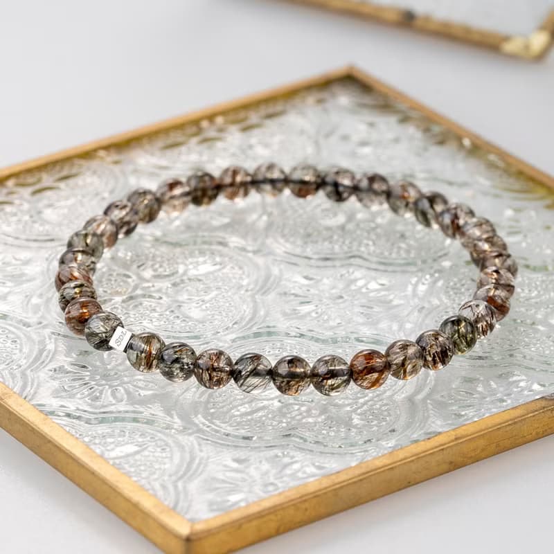 冰透黑金超 | 天然能量手串 | 4.5-5.5mm D11209