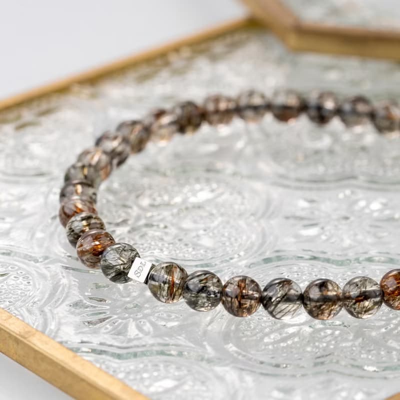 冰透黑金超 | 天然能量手串 | 4.5-5.5mm D11209
