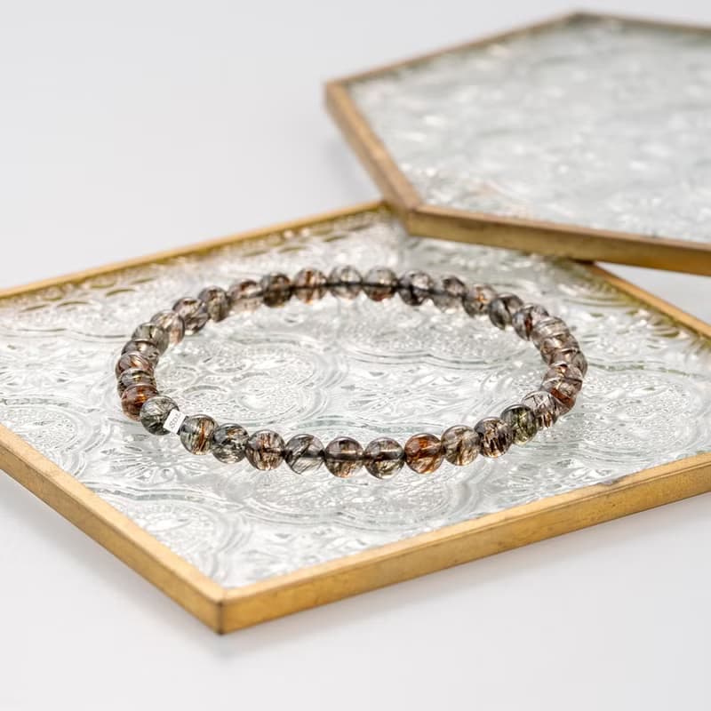 冰透黑金超 | 天然能量手串 | 4.5-5.5mm D11209