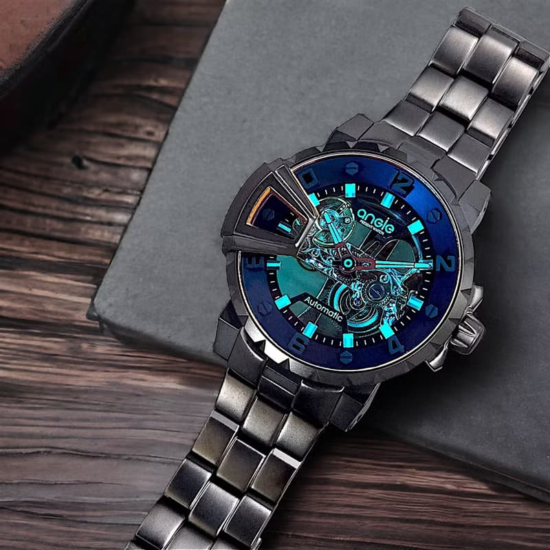 鵲橋非凡 鋼帶款 炫彩錶鏡 霧砂黑