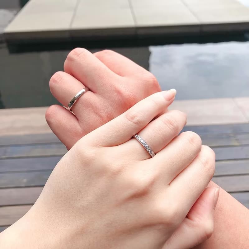手工925純銀x施華洛世奇【變化】結婚對戒