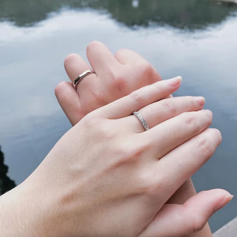 手工925純銀x施華洛世奇【變化】結婚對戒