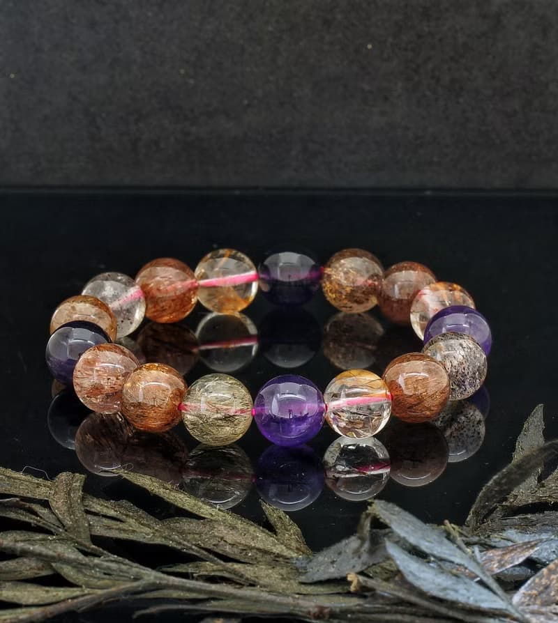黑加侖超七 12mm 手鍊 ( Blackcurrant Super 7 12mm Bracelet )
