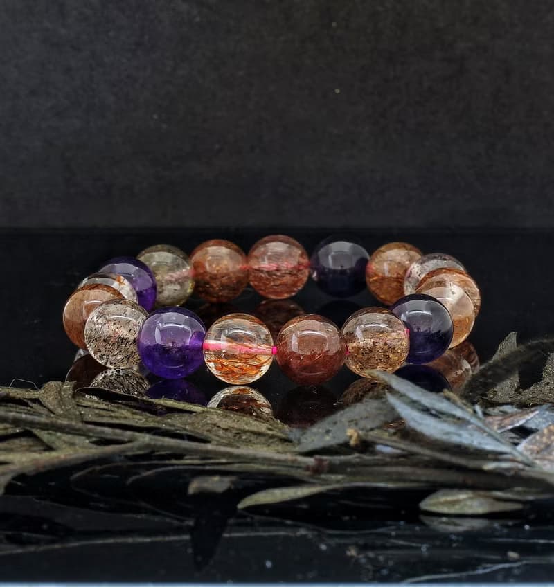 黑加侖超七 12mm 手鍊 ( Blackcurrant Super 7 12mm Bracelet )