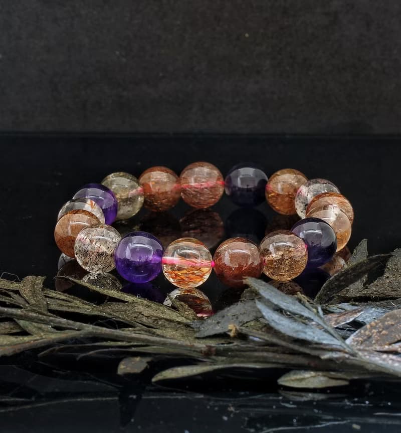 黑加侖超七 12mm 手鍊 ( Blackcurrant Super 7 12mm Bracelet )